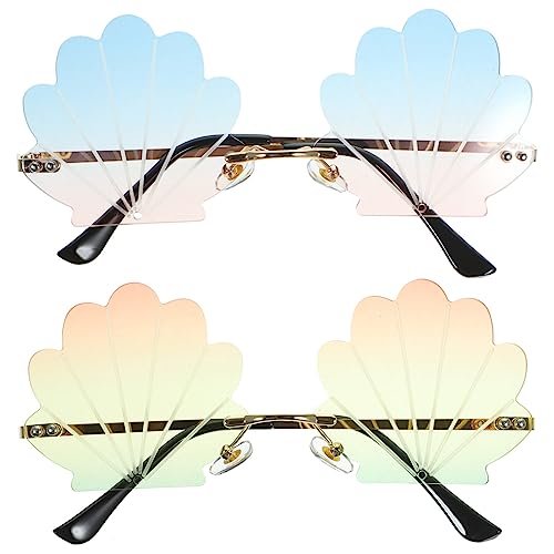 VALICLUD Sonnenbrille Tropische Kostümrequisiten Muschelbrille Sommer Partybrille Haarreif Muscheln Partybrille Für Erwachsene Muschel Bh Sonnenschutzbrille Rahmenlos Stk Hawaii Fräulein von VALICLUD