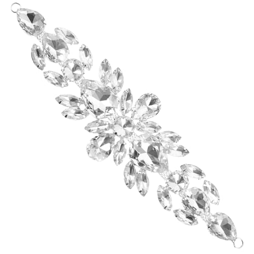 VALICLUD Strass Applikation Wasserfall Muster Hochwertiger DIY Brautgürtel Schmuck Patch für Kleidungsdekoration und Hochzeitsschmuck Weiß von VALICLUD