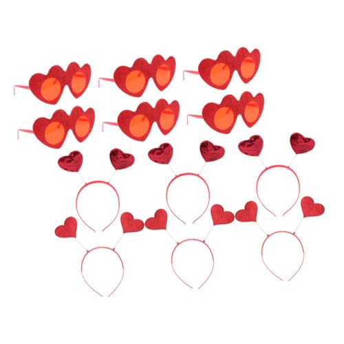 VALICLUD Teiliges Valentinstag Party Herzförmige Brillen und Stirnbänder in Rot und Glitzer Lustige Valentinstag Accessoires für Partydeko und Festliche Outfits VALICLUD Teiliges Valentinstag Party Herzförmige Brillen und Stirnbänder in Rot und Glitzer Lustige Valentinstag Accessoires für Partydeko und Festliche Outfits von VALICLUD