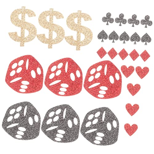 VALICLUD Themen Party Dekoration Glitzer Poker Konfetti Streuung Tischdeko mit Glitzer Non Woven Stoff Glänzend für Bar Spielabend Feier von VALICLUD