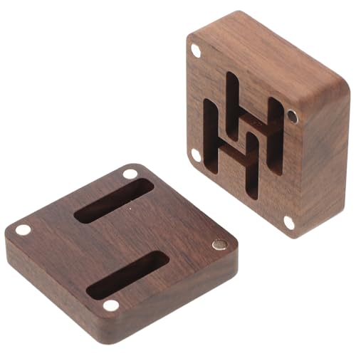 VALICLUD Walnuss holz Manschettenknopf box mit Magnetverschluss Quadratische Schmuckbox für Herren Vielseitiger Organizer für Manschettenknöpfe Ringe und Kleine Accessoires Langlebig und von VALICLUD