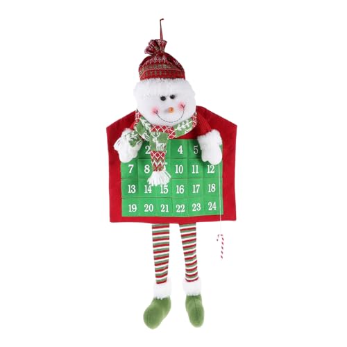 VALICLUD Weihnachtlicher Adventskalender Schneemann aus Strickstoff Langlebige Hängedeko Festliche Türdekoration DIY Adventskalender zum Befüllen Dekorativer Weihnachtskalender für Zuhause von VALICLUD