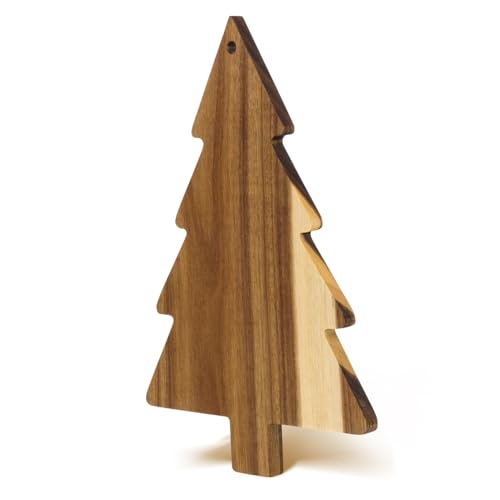 VALICLUD Weihnachtsbaum Schneidebrett aus Holz Multifunktionales Servierbrett für Käse Pizza und Snacks Dekoratives Weihnachts Charcuterie Board Küchenbrett für Festessen und Buffet von VALICLUD