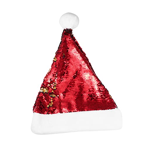 VALICLUD Weihnachtsmütze mit Glänzenden Pailletten Kurze Plüschqualität Festliche Nikolausmütze für Erwachsene und Wiederverwendbarer Weihnachtlicher Partyhut Dekorationszubehör für VALICLUD Weihnachtsmütze mit Glänzenden Pailletten Kurze Plüschqualität Festliche Nikolausmütze für Erwachsene und Wiederverwendbarer Weihnachtlicher Partyhut Dekorationszubehör für von VALICLUD
