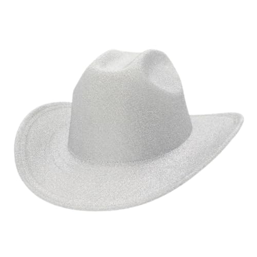 VALICLUD Western Cowboyhut mit Glitzerndem Design Leichter Partyhut für Damen und Herren Vielseitiger Cosplay und Festivalhut für Hochzeiten Strandpartys und Tanzveranstaltungen Weiß VALICLUD Western Cowboyhut mit Glitzerndem Design Leichter Partyhut für Damen und Herren Vielseitiger Cosplay und Festivalhut für Hochzeiten Strandpartys und Tanzveranstaltungen Weiß von VALICLUD
