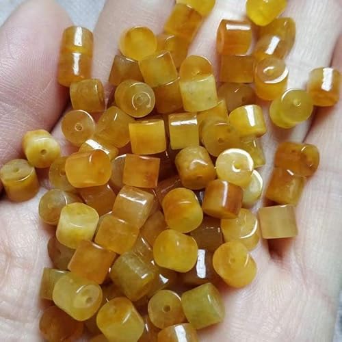 Exquisite handgefertigte Perlen, Eissamen Bashan Jade Tube hoch und kurz Fu Lushou dreifarbig Guanyin Buddha Anhänger Perlen lose DIY Zubehör (Farbe: Giallo, Größe: 50 Stück Exquisite handgefertigte Perlen, Eissamen Bashan Jade Tube hoch und kurz Fu Lushou dreifarbig Guanyin Buddha Anhänger Perlen lose DIY Zubehör (Farbe: Giallo, Größe: 50 Stück von VALISS