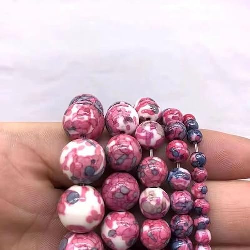 Exquisite handgefertigte Perlen, Rose, Regen, farbige Steine und verstreute Perlen Zubehör Anhänger DIY Halbzeuge Ohrring Armband handgemachte Halskette für Männer und Frauen. (Size : 10mm 38pcs) von VALISS