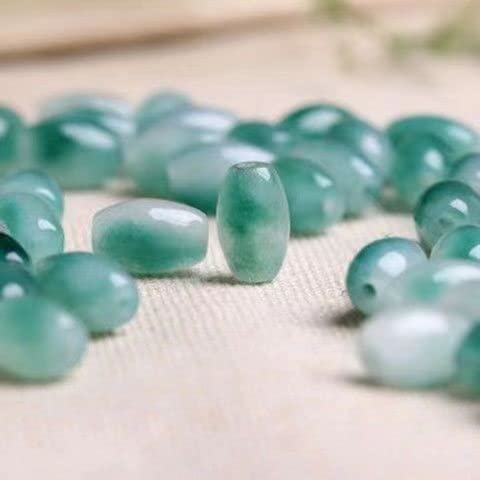 Exquisite handgefertigte Perlen, natürliche Jadeperlen, schwimmende Reisperlen, Quarzit-Jadeperlen, DIY-Schmuck, Zubehör, Armband, Halskette, Perlen (Farbe: 12 x 8 cm) von VALISS