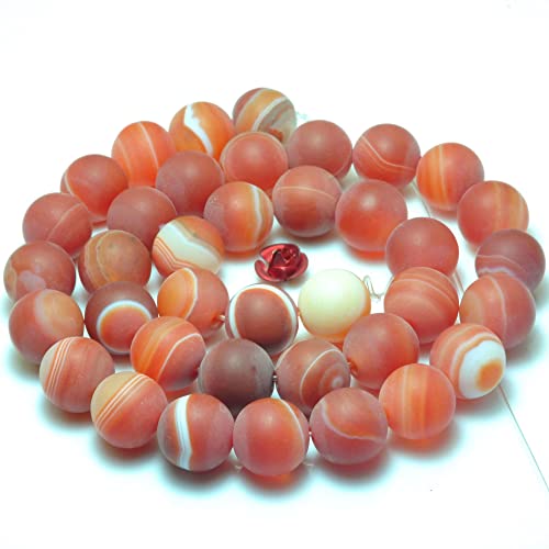 Exquisite handgefertigte Perlen, natürlicher roter gestreifter Achat, loser Schmuck, mattierte Perlen, handgefertigtes Armband, DIY-Material, Halskette, Handperlen. Größe: 16 mm, 24 Stück Exquisite handgefertigte Perlen, natürlicher roter gestreifter Achat, loser Schmuck, mattierte Perlen, handgefertigtes Armband, DIY-Material, Halskette, Handperlen. Größe: 16 mm, 24 Stück von VALISS