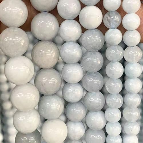 Exquisite handgefertigte Perlen, neue lose Perlen Aquamarin Eisdurchlässig, hellblau, frische perforierte runde Perlen, hellblau, DIY-Zubehör. (Größe: 6 mm 62 Stück) von VALISS