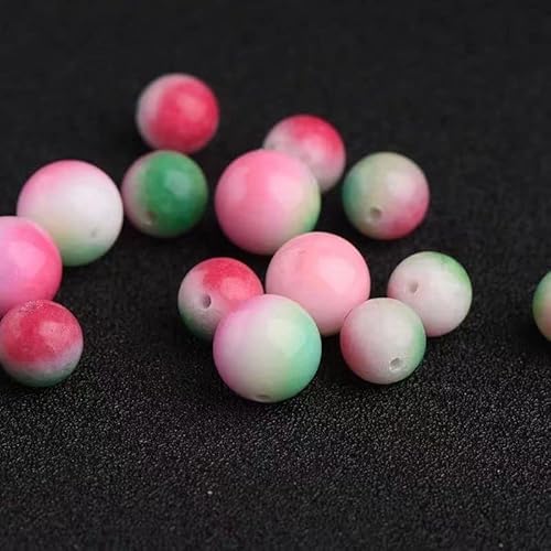Exquisite handgefertigte Perlen, rote und grüne Farbe Phoenix Chalcedon Stein Spare Perlen Halbzeug DIY Handgemachte Perlen Schmuckzubehör Achat Kristall Armband ( von VALISS