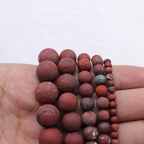 Exquisite handgefertigte Perlen, runde Perlen aus natürlichem mattem Bonusstein, zum Basteln, Ohrringe, Halskette, handgefertigt, lose Perlen, gefrostete Planetenperlen. (Größe: 4 mm, 90 Stück) von VALISS