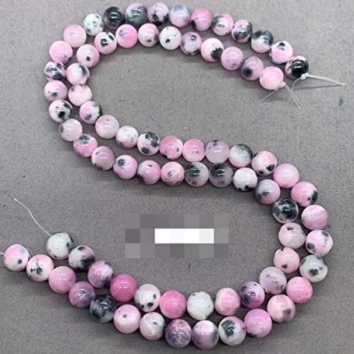 Exquisite handgemachte Perlen, 6 Farben Schwarz, Gelb, Grün, Weißes Pulver, Jade Perlen und lose Perlen, 6/8/10 mm DIY-Armbandzubehör. (Color : 4, Size : 6mm 63pcs) von VALISS