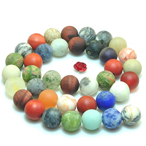 Exquisite handgemachte Perlen, Multi-kostbare natürliche lose Schmuck Produkte bereift Runde Perlen handgemachte Armband DIY Material Halskette weibliche Hand Perlen. (Size : 12mm 31pcs) von VALISS