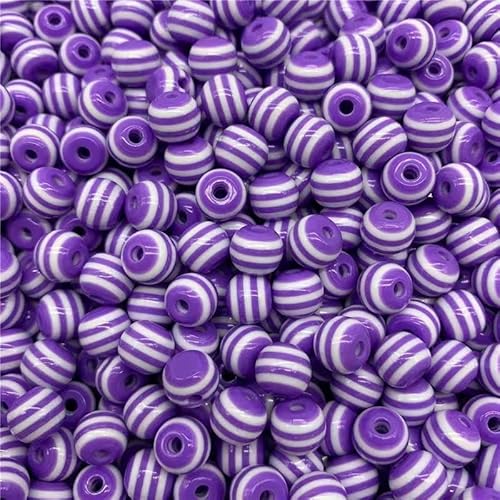 VALISS Exquisite handgefertigte Perlen, DIY-Schmuckzubehör, Armband, Halskette, gestreifte Harz-Perlen, handgefertigte Perlenohrringe, Ohrringe, Ohrringe, lose Perlen, 8 mm Farbe (Farbe: 12, Größe: 8 VALISS Exquisite handgefertigte Perlen, DIY-Schmuckzubehör, Armband, Halskette, gestreifte Harz-Perlen, handgefertigte Perlenohrringe, Ohrringe, Ohrringe, lose Perlen, 8 mm Farbe (Farbe: 12, Größe: 8 von VALISS