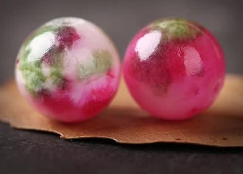VALISS Exquisite handgefertigte Perlen, bunte Jadeperlen, handgefertigt, DIY-Schmuck, Halskette, Armband, Zubehör für Perlen, halbfertige Materialien, Farbe: 8 mm, 2 Stück von VALISS