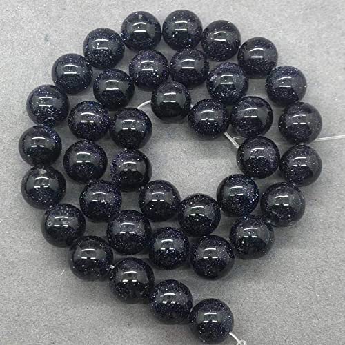 VALISS Exquisite handgefertigte Perlen, lose Sandperlen, blau, natürlich, runde Perlen, Basteln, Schmuck, handgefertigter Schmuck, blaues Sandperlenarmband, lose Perlen (Farbe: 8 mm, 47 Stück) von VALISS