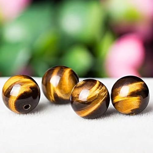 VALISS Exquisite handgefertigte Perlen, natürlicher Tigeraugenstein/Holzstein, grün/blau/rot/gelb, Tigerauge, lose Perlen, einzelne Perle (Farbe: 108, Größe: 10 mm, 20 Stück) von VALISS