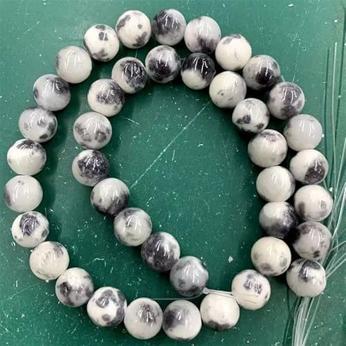 VALISS Exquisite handgefertigte Perlen, schwarz-weiße Jade-Streuperlen mit Löchern, halbfertige DIY-Armband, Halskette, Ohrringe, Schmuck mit Perlen. Größe: 10 mm, 37 Stück VALISS Exquisite handgefertigte Perlen, schwarz-weiße Jade-Streuperlen mit Löchern, halbfertige DIY-Armband, Halskette, Ohrringe, Schmuck mit Perlen. Größe: 10 mm, 37 Stück von VALISS
