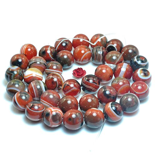 VALISS Exquisite handgefertigte Perlen, verträumter gestreifter Achat mit verstreuten Perlglanzperlen, Schmuckzubehör, Armbänder, Halsketten, Ohrringe, Armbandmaterialien (10 mm, 37 Stück). von VALISS