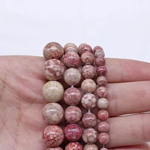 Wunderschöne handgemachte Perlen, natürliche rote Chrysantheme Korallen Jade Stein Runde Perlen handgemachte lose Perlen DIY Zubehör Halskette Armband weibliche Accessoires. (Size : 10mm 38pcs) von VALISS