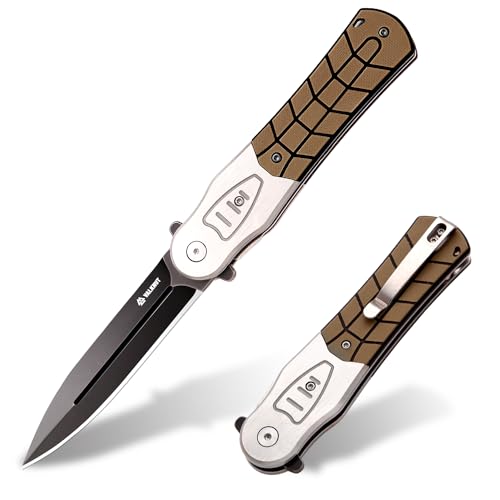 VALKNUT Klappmesser Taschenmesser, groß Outdoor Messer aus D2 Stahl Klinge 10cm, Scharfes EDC Einhandmesser mit Clip für Männer Camping, Survival Jagdmesser, Desert VALKNUT Klappmesser Taschenmesser, groß Outdoor Messer aus D2 Stahl Klinge 10cm, Scharfes EDC Einhandmesser mit Clip für Männer Camping, Survival Jagdmesser, Desert von VALKNUT