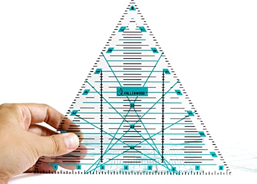 Nicht überteuert, rechtes Dreieck, 20,3 cm Quilt-Lineal, Laserschnitt, hochauflösende Linien und Zahlen für einfaches Präzisionsschneiden von Vallenwood (20,3 cm dreieckig) von VALLENWOOD