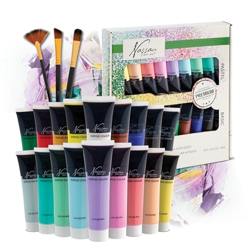 VAN NASSAU FINE ART Acrylfarben Set Basic & Pastel Farben, Acrylfarben Set mit 18 x 36 ml Farbtuben | für Kunststudenten und Acrylkünstler | Ideal für Leinwand und Papier geeignet VAN NASSAU FINE ART Acrylfarben Set Basic & Pastel Farben, Acrylfarben Set mit 18 x 36 ml Farbtuben | für Kunststudenten und Acrylkünstler | Ideal für Leinwand und Papier geeignet von VAN NASSAU FINE ART