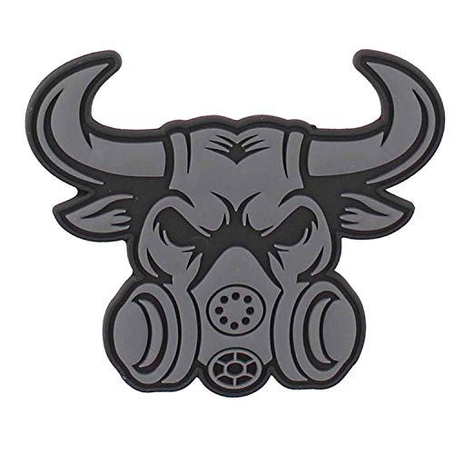 3D Patch Bulle mit Gasmaske grau schwarz Bull mit Gasmask Abzeichen Airsoft Aufnäher 3D Patch Bulle mit Gasmaske grau schwarz Bull mit Gasmask Abzeichen Airsoft Aufnäher von VAN OS