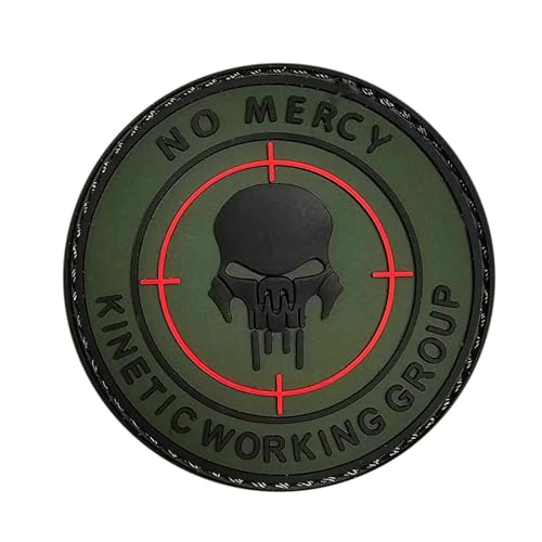 Emblem 3D PVC No Mercy Kinetic Working Group Patch Klett Abzeichen Aufnäher Ø 5,7 cm von VAN OS