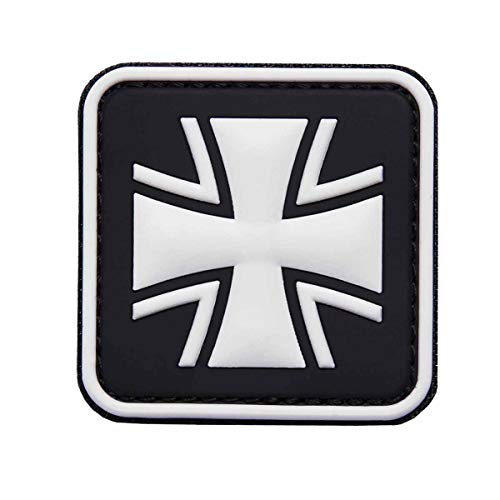 VAN OS Emblem 3D PVC Patch Eisernes Kreuz Bundeswehr Patch Klett Abzeichen Aufnäher schwarz von VAN OS