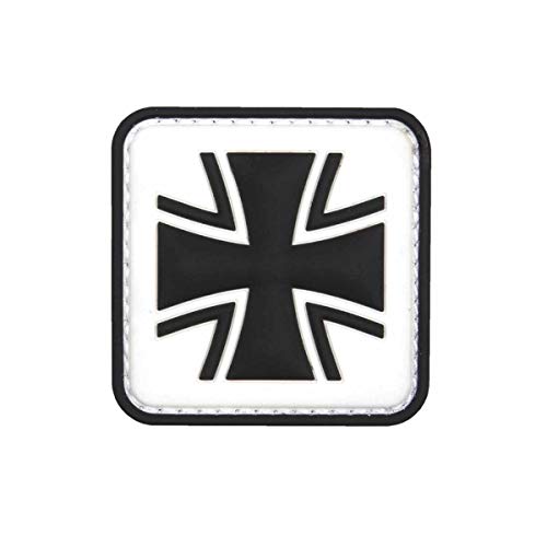 VAN OS Emblem 3D PVC Patch Eisernes Kreuz Bundeswehr Patch Klett Abzeichen Aufnäher weiß von VAN OS