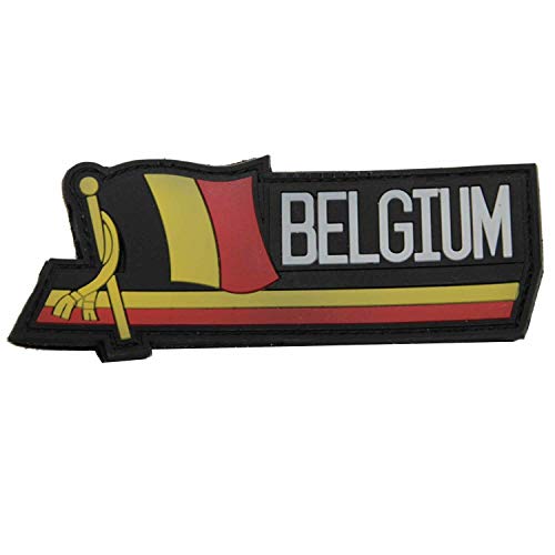 VAN OS Emblem 3D Rubber Patch Belgium Belgien mit Flagge 4,5 x 11,5 cm von VAN OS