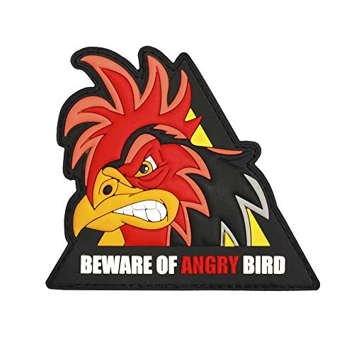 VAN OS Emblem 3D Rubber Patch Beware of Angry Bird 3-Eckig von VAN OS