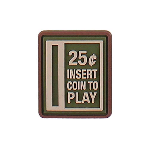 VAN OS Emblem 3D Rubber Patch Insert Coin to Play grün-beige #5100 Klett Abzeichen von VAN OS