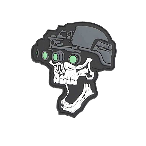 VAN OS Emblem 3D Rubber Patch Night Vision Skull White von VAN OS