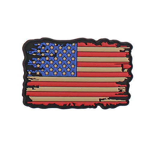 VAN OS Emblem 3D Rubber Patch USA Vintage Flagge 5 x 7,8 cm Klett Abzeichen USA von VAN OS