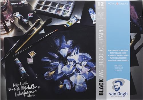Van Gogh Aquarellpapierblock, 140lb, Schwarzes Papier, 12 Blatt, 11,7" x 16,5" / A3 von Van Gogh