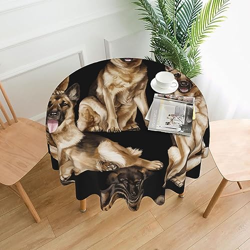 VANANI Deutscher Schäferhund. Die runde Tischdecke ist wasserdicht, knitterarm und waschbar. Sie wird in Restaurants, Picknicks, Küchen und Partys verwendet. VANANI Deutscher Schäferhund. Die runde Tischdecke ist wasserdicht, knitterarm und waschbar. Sie wird in Restaurants, Picknicks, Küchen und Partys verwendet. von VANANI