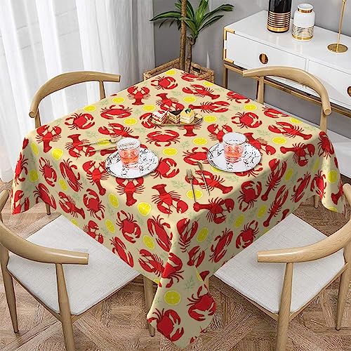 VANANI Hummer und Krabben. Die quadratische Tischdecke ist wasserdicht, knitterfrei, waschbar und weich. Sie wird in Restaurants, Küchen und Partys verwendet. von VANANI
