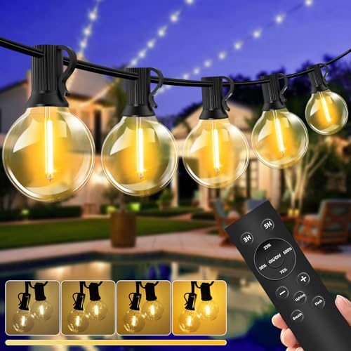 VANDABAO Lichterkette Außen Dimmbar - 15M LED Outdoor Lichterkette Strom 17+2 G40 Glühbirnen mit Timer IP44 Wasserdicht Lichterketten Aussen für Balkon Garten Hochzeit Party Terrasse von VANDABAO