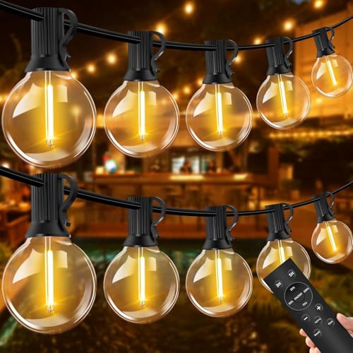 LED Lichterkette Außen Dimmbar - Outdoor Lichterkette Strom 30M G40 Glühbirnen mit Timer IP44 Wasserdicht Lichterketten Aussen für Balkon Garten Hochzeit Party Terrasse (30m dimmer) von VANDABAO