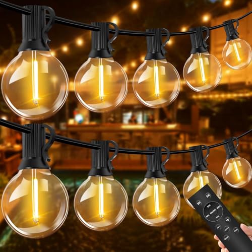 LED Lichterkette Außen Dimmbar - Outdoor Lichterkette Strom 30M 46+2 G40 Glühbirnen mit Timer IP44 Wasserdicht Lichterketten Aussen für Balkon Garten Hochzeit Party Terrasse (30m 46+2) von VANDABAO