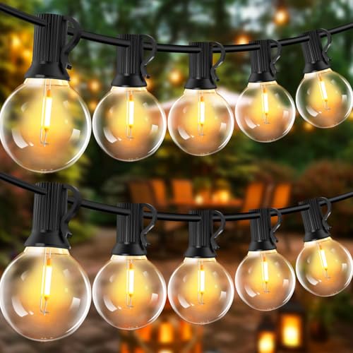 LED Lichterkette Außen Strom - G40 15M 25+2 Glühbirnen Wetterfest Balkon Lichterketten Aussen IP44 Wasserdicht Outdoor Lichterkette Strombetrieben für Innen Außen Garten Terrasse Hochzeiten, Partys von VANDABAO