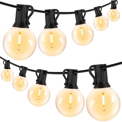 LED Lichterkette Außen Strom - G40 30M 37+2 Glühbirnen Wetterfest Balkon Lichterketten Aussen IP44 Wasserdicht Outdoor Lichterkette Strombetrieben für Innen Außen Garten Terrasse (30M 37+2) von VANDABAO