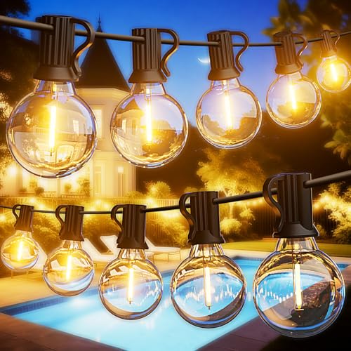LED Lichterkette Außen Strom - G40 60M 78+2 Glühbirnen Wetterfest Balkon Lichterketten Aussen IP44 Wasserdicht Outdoor Lichterkette Strombetrieben für Innen Außen Garten Terrasse (60M 78+2) von VANDABAO