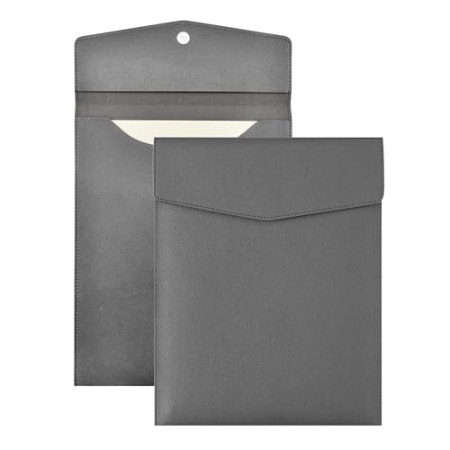 VANRA 1 x Dokumentenmappe aus PU-Leder, vertikal, A4, Dokumentenhalter, Dokumentenumschlag, wasserdicht, Leder-Portfolio-Hülle, Aktenordner, Organizer für Briefform, mit Magnetknopfverschluss (grau) VANRA 1 x Dokumentenmappe aus PU-Leder, vertikal, A4, Dokumentenhalter, Dokumentenumschlag, wasserdicht, Leder-Portfolio-Hülle, Aktenordner, Organizer für Briefform, mit Magnetknopfverschluss (grau) von VANRA