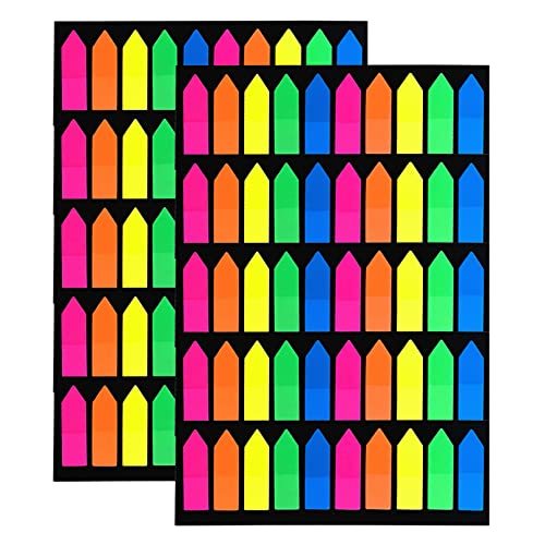 VANRA 2000 Stück Aufkleber mit Pfeilflaggen, selbstklebende Marker, Tabs, Haftnotizen, Seitenstreifen, Index-Etiketten zum Markieren und Lernen, 10 Sets von VANRA