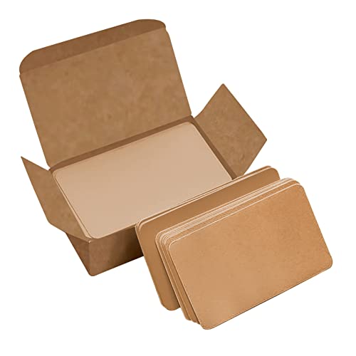 VANRA 300 PCS Kraftpapierkarten Karteikartenset Blanko-Nachrichtenkarte,Speicherkarte Frische Karten mit Box für Lernen,Studium,DIY(Braun) von VANRA