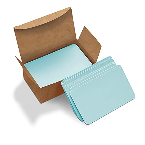 VANRA 300PCS Kleine leere Indexkarten 9x5 cm Notizkarten Studie Flash Cards, Word Message Geschenk DIY Cards Kraftpapier Tags(blau,300/Pack) von VANRA